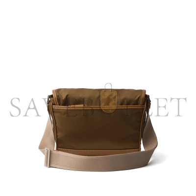 PRADA RE-NYLON AND SUEDE SHOULDER BAG 2VD066 (20*19*10cm)